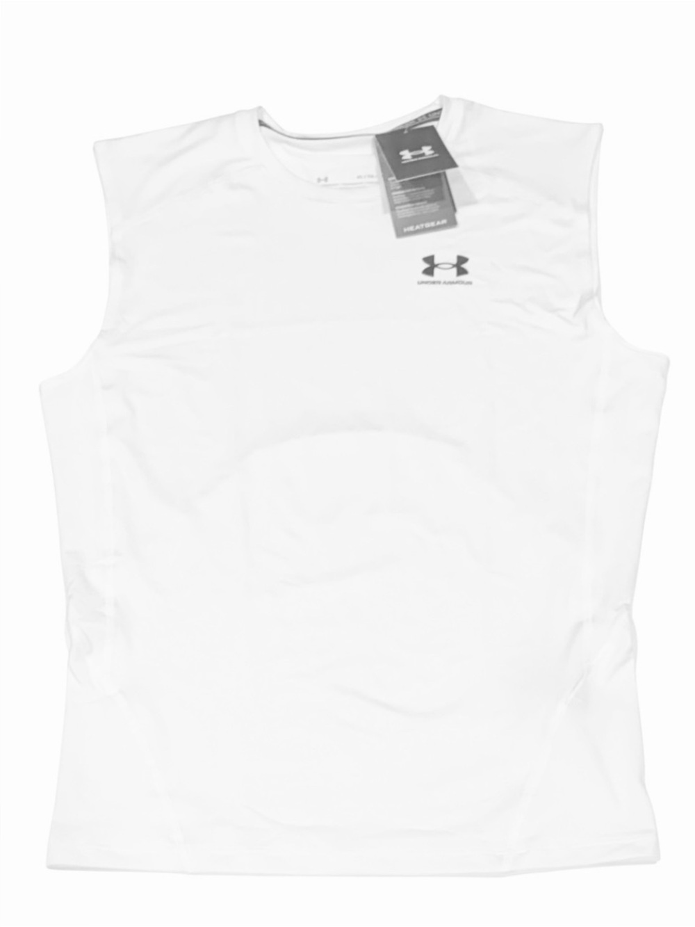 UNDER ARMOR Mens White Compression Heatgear Sleeveless T-Shirt Top NWT XL